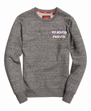 Superdry Cali Applique Logo Crew Férfi Pulóver Szürke | KFTVZ3798